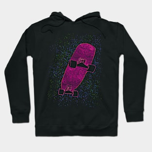 Neon Pink Skateboard Green Blue Dots Hoodie